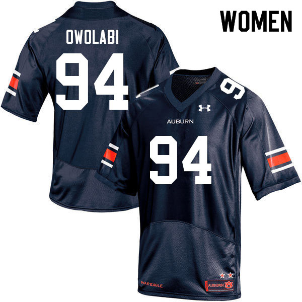 Women #94 Godwin Owolabi Auburn Tigers College Football Jerseys Sale-Navy